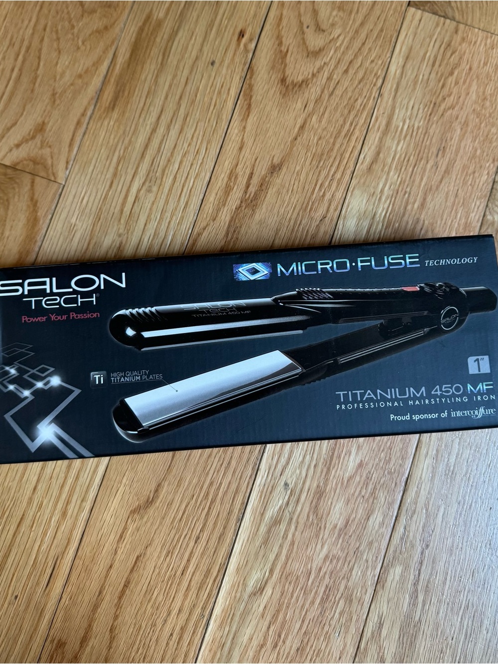 Salon Tech Micro-Fuse Titanium 450 MF 1" Hair Styling Iron in Black, New in Box